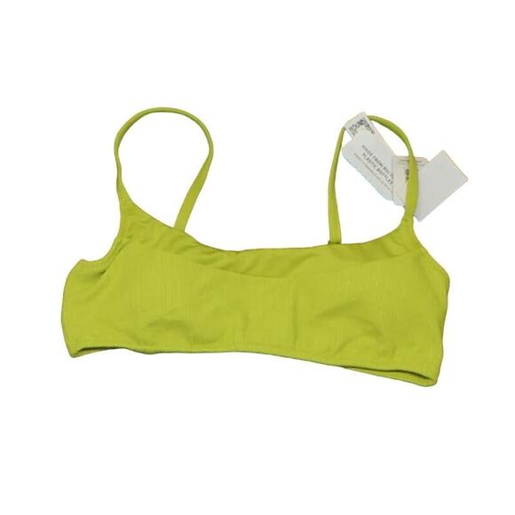 SANCTUARY SANDBAR SEAMED Green Yellow BRALETTE Swim BIKINI TOP Large - Picture 2 of 4